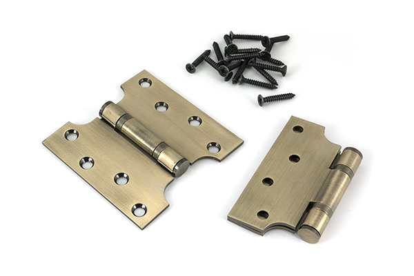 Aged Brass 4" x 2" x 4"  Parliament Hinge (pair) ss