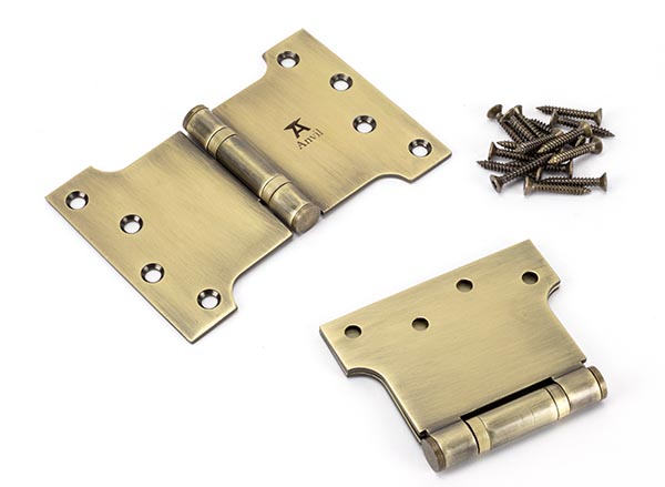 Aged Brass 4" x 4" x 6"  Parliament Hinge (pair) ss