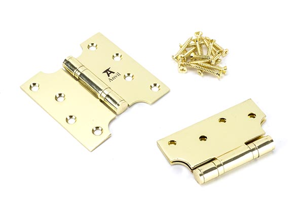 Polished Brass 4" x 2" x 4"  Parliament Hinge (pair) ss