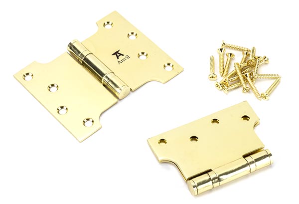 Polished Brass 4" x 3" x 5"  Parliament Hinge (pair) ss