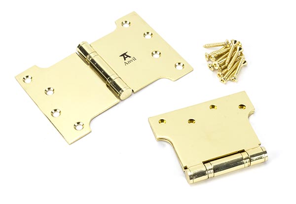 Polished Brass 4" x 4" x 6"  Parliament Hinge (pair) ss