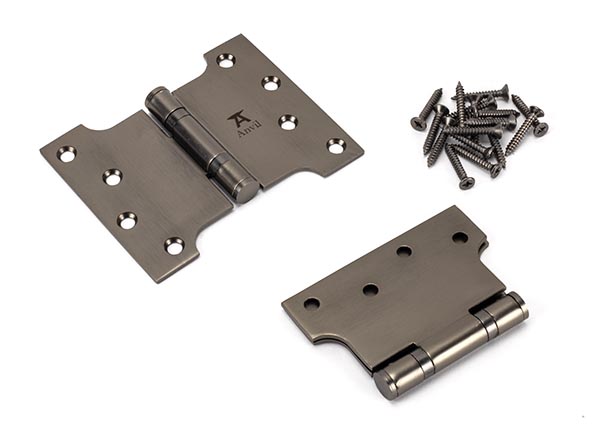 Aged Bronze 4" x 3" x 5"  Parliament Hinge (pair) ss