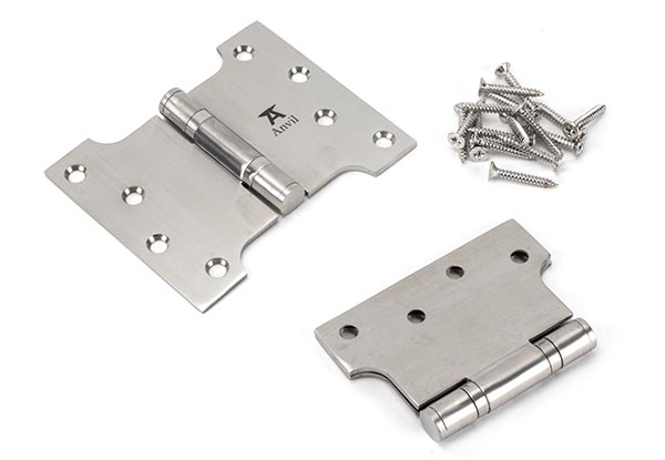 Satin SS 4" x 3" x 5"  Parliament Hinge (pair)