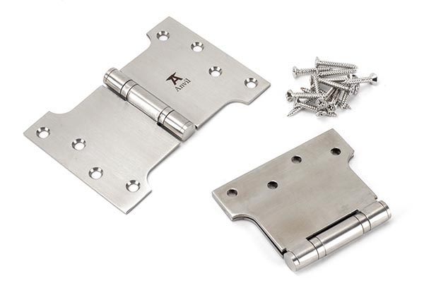 Satin SS 4" x 4" x 6"  Parliament Hinge (pair)