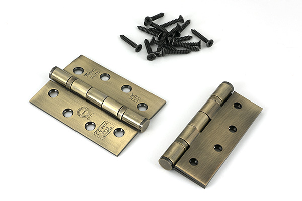 Aged Brass 4" Ball Bearing Butt Hinge (pair) ss