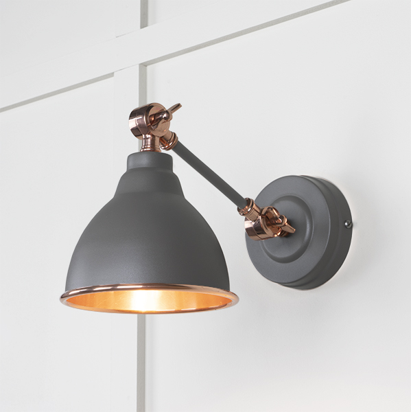 Smooth Copper Brindley Wall Light in Bluff