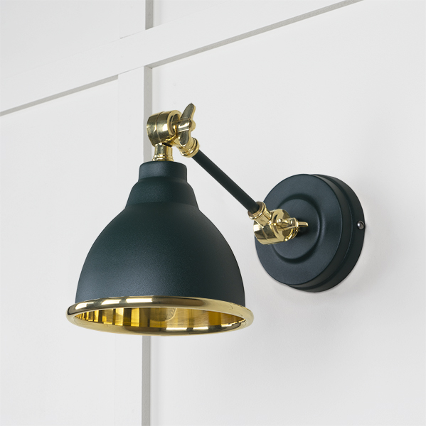 Smooth Brass Brindley Wall Light in Dingle
