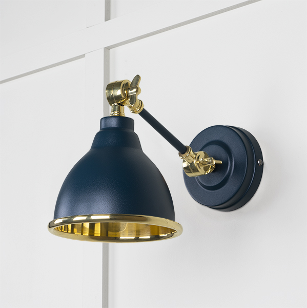 Smooth Brass Brindley Wall Light in Dusk