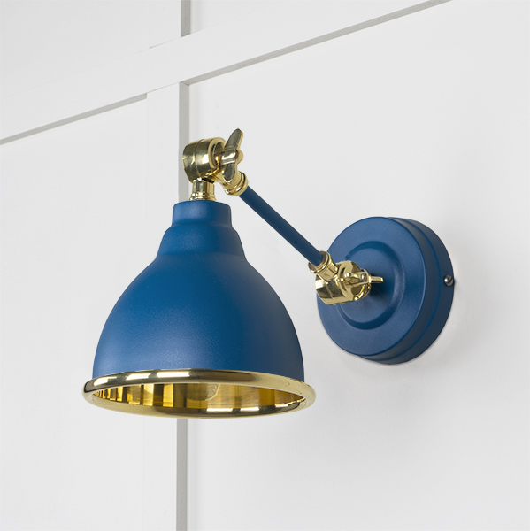 Smooth Brass Brindley Wall Light in Upstream