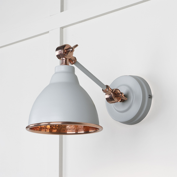 Hammered Copper Brindley Wall Light in Birch