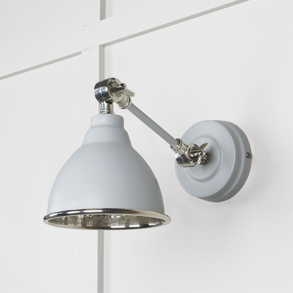 Hammered Nickel Brindley Wall Light in Birch
