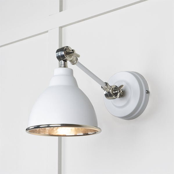 Hammered Nickel Brindley Wall Light in Flock