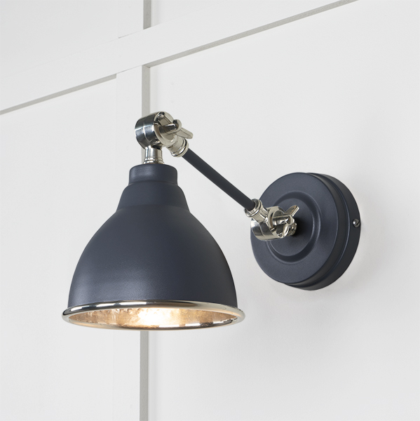 Hammered Nickel Brindley Wall Light in Slate