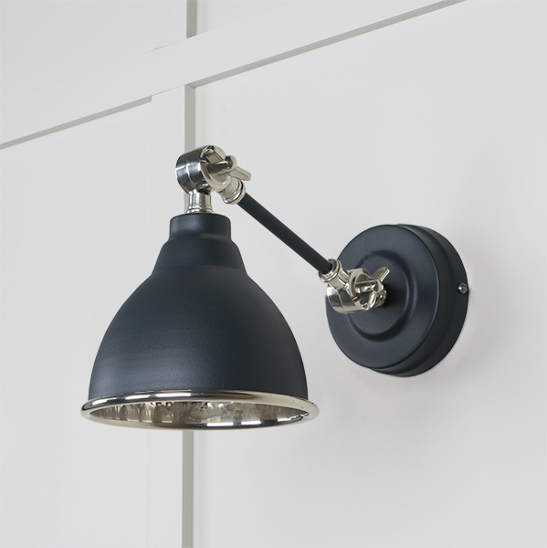 Hammered Nickel Brindley Wall Light in Soot