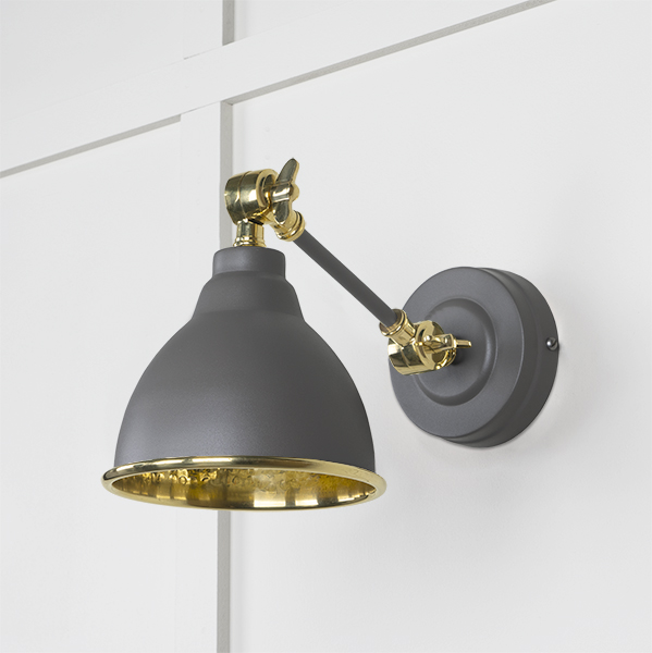 Hammered Brass Brindley Wall Light in Bluff