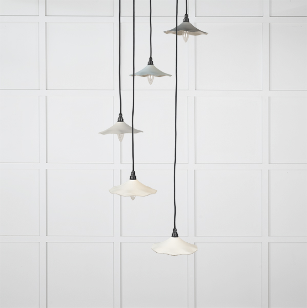 Smooth Nickel Flora Cluster Pendant in Teasel