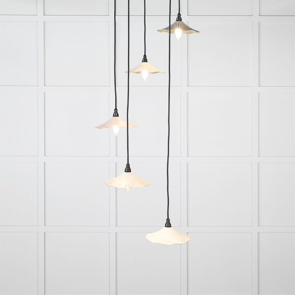 Smooth Brass Flora Cluster Pendant in Teasel