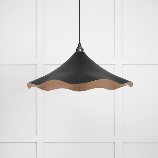 Smooth Copper Flora Pendant in Elan Black