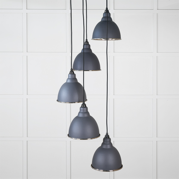 Smooth Nickel Brindley Cluster Pendant in Slate