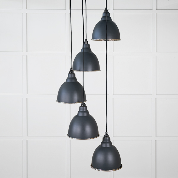 Smooth Nickel Brindley Cluster Pendant in Soot
