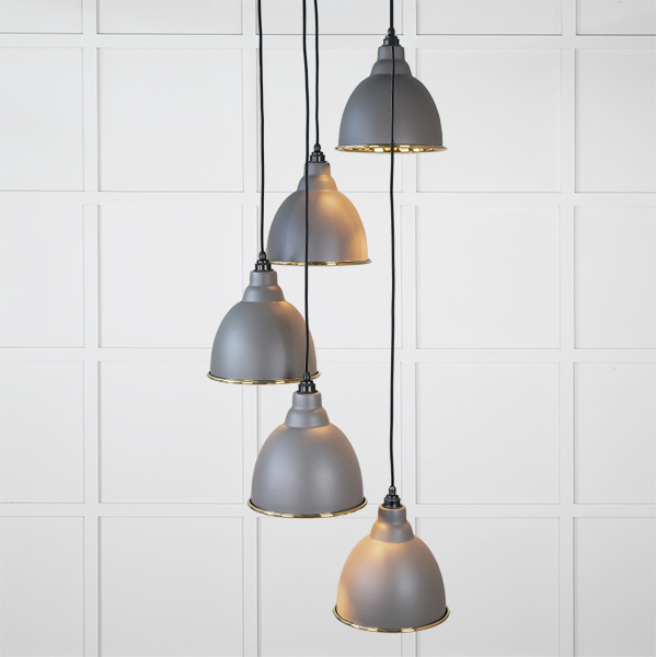 Smooth Brass Brindley Cluster Pendant in Bluff