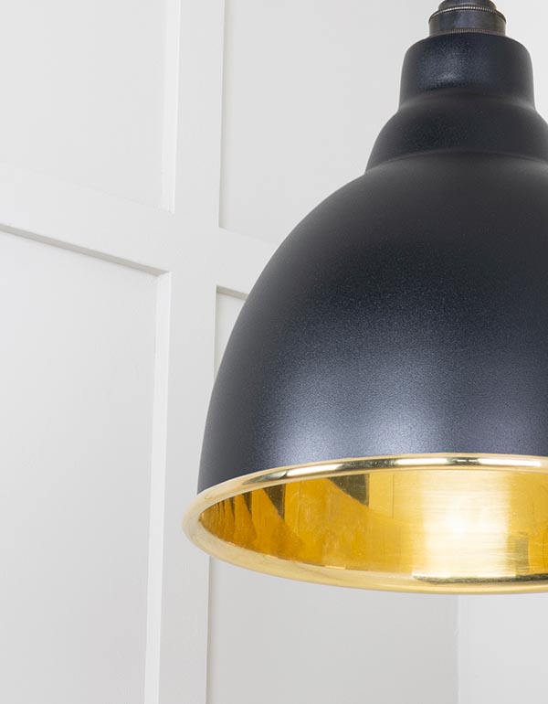 Smooth Brass Brindley Cluster Pendant in Elan Black