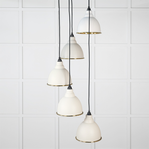 Smooth Brass Brindley Cluster Pendant in Teasel