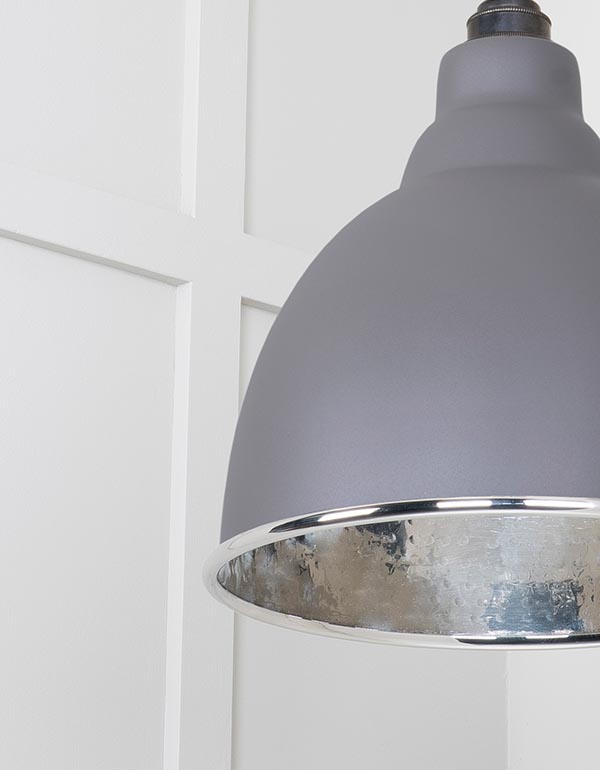 Hammered Nickel Brindley Cluster Pendant in Bluff