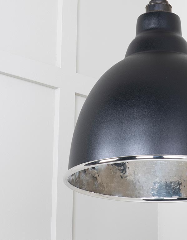 Hammered Nickel Brindley Cluster Pendant in Elan Black