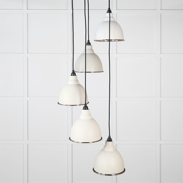 Hammered Nickel Brindley Cluster Pendant in Teasel