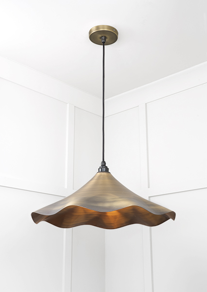 Aged Brass Flora Pendant