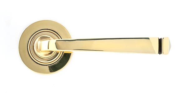 Aged Brass Avon Round Lever on Rose Set (Plain) - Unsprung