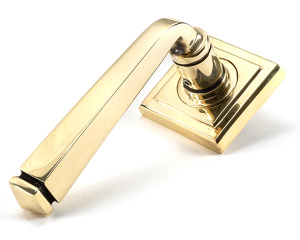 Aged Brass Avon Round Lever on Rose Set (Square) - Unsprung