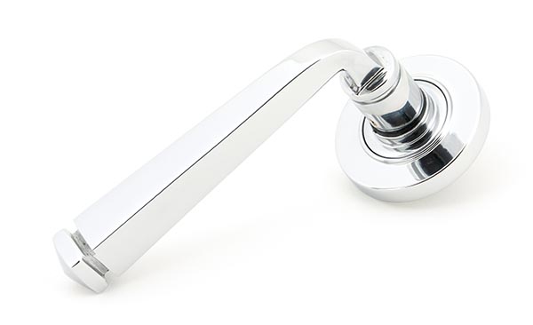 Polished Chrome Avon Round Lever on Rose Set (Plain) - Unsprung