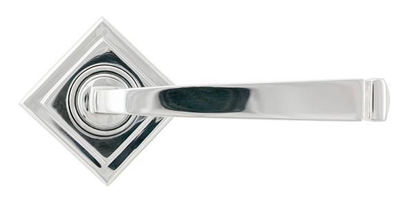 Polished Chrome Avon Round Lever on Rose Set (Square) - Unsprung