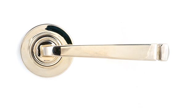 Polished Nickel Avon Round Lever on Rose Set (Plain) - Unsprung