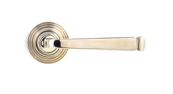 Polished Nickel Avon Round Lever on Rose Set (Beehive) - Unsprung