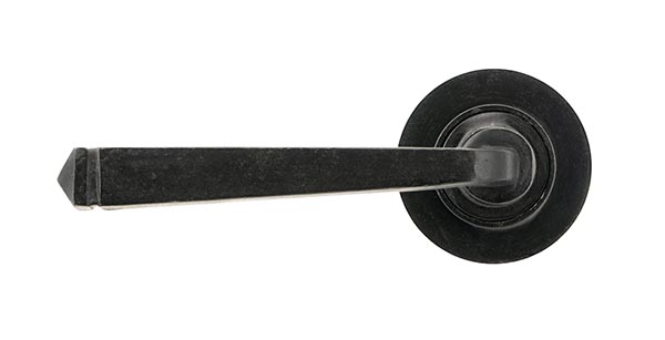 External Beeswax Avon Round Lever on Rose Set (Plain) - Unsprung