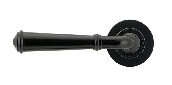 Black Regency Lever on Rose Set (Plain) - Unsprung
