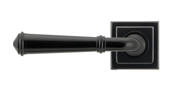 Black Regency Lever on Rose Set (Square) - Unsprung