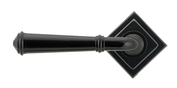 Black Regency Lever on Rose Set (Square) - Unsprung