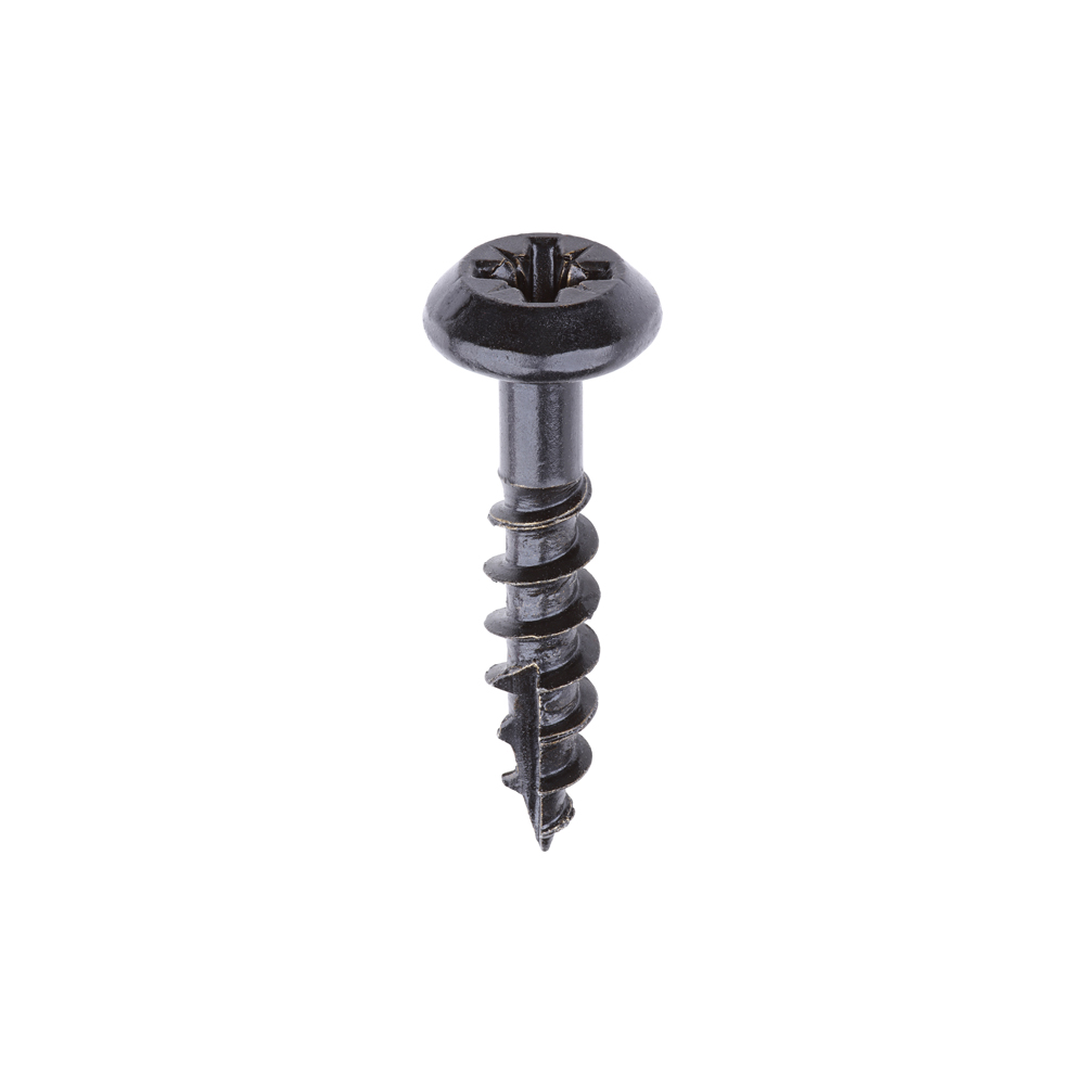 Rainwater Screws - PZ - Low Profile Pan - Exterior - Black - 5.0x25