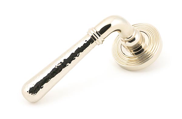 Polished Nickel Hammered Newbury Lever on Rose Set (Beehive) - Unsprung