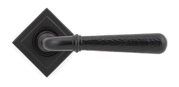Aged Bronze Hammered Newbury Lever on Rose Set (Square) - Unsprung