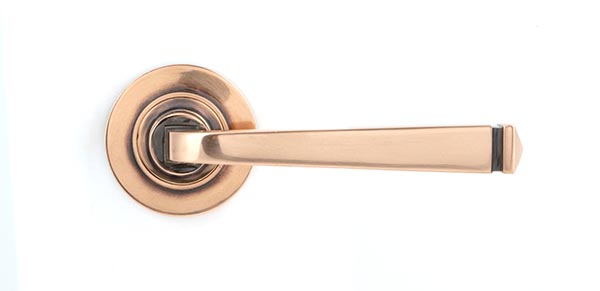Polished Bronze Avon Round Lever on Rose Set (Plain) - Unsprung