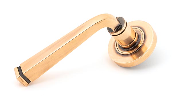Polished Bronze Avon Round Lever on Rose Set (Plain) - Unsprung