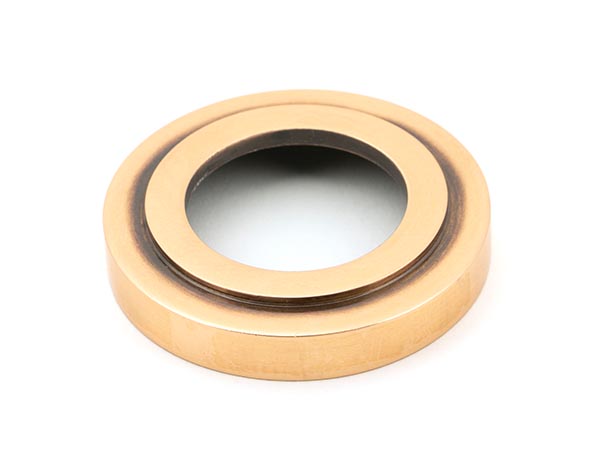 Polished Bronze Avon Round Lever on Rose Set (Art Deco) - Unsprung