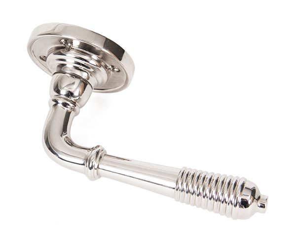 Polished Nickel Reeded Lever on Rose Set - Unsprung