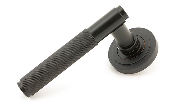 Aged Bronze Brompton Lever on Rose Set (Art Deco) - Unsprung