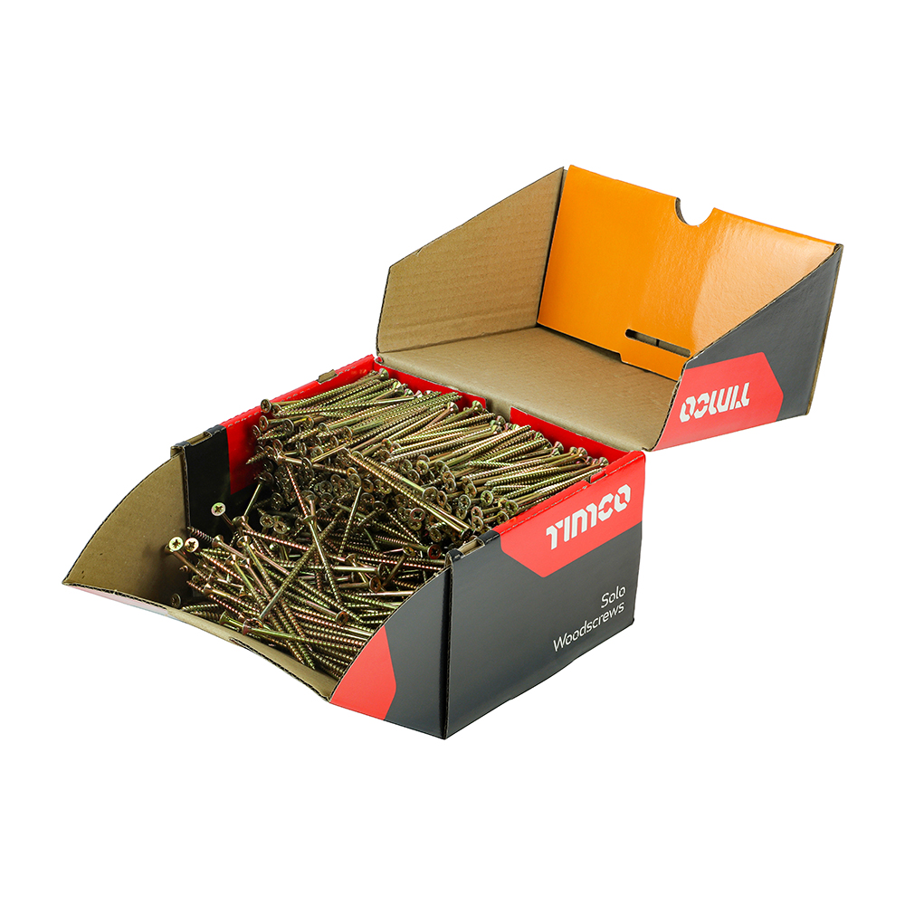 Solo Chipboard & Woodscrews - Industry Pack - PZ - Double Countersunk - Yellow - 5.0x100